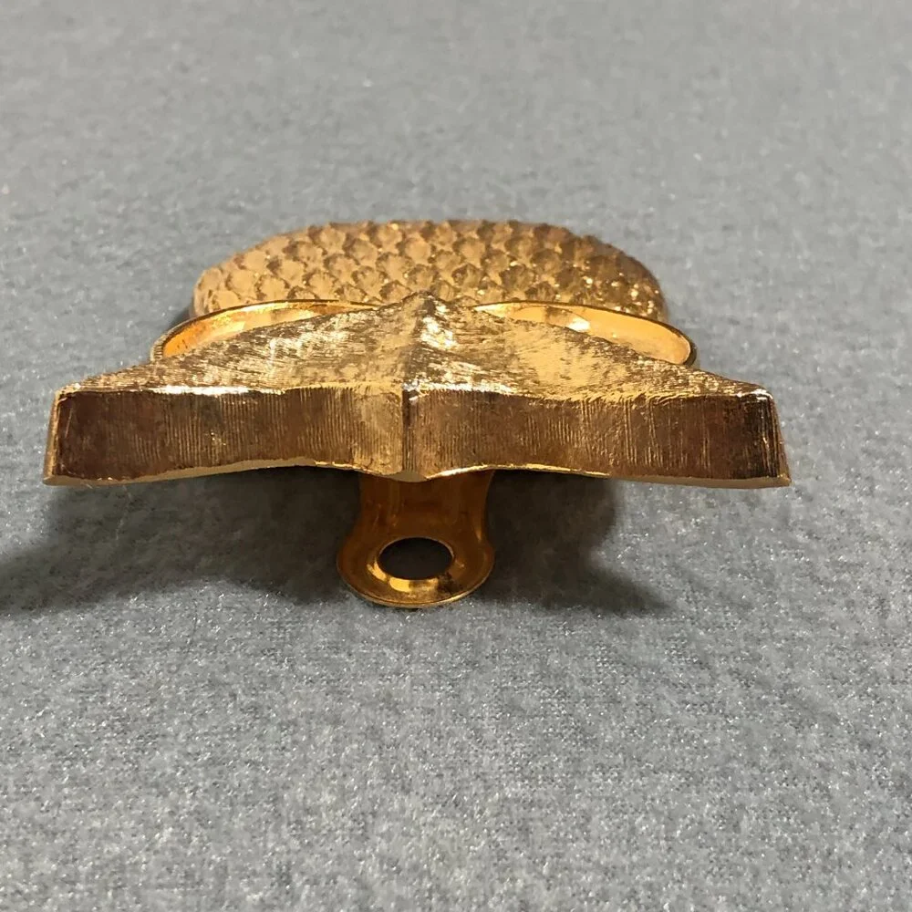 Vintage Golden Owl Desk Paper Holder Clip paperweight Hunt Mfg. Co Gold Metal